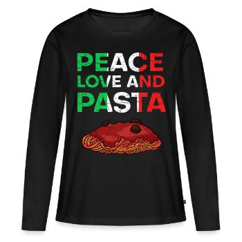 Pâtes - T-shirt manches longues Premium bio Femme - noir - Devant - Julia (174cm)