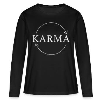 karma - T-shirt manches longues Premium bio Femme - noir - Devant - Julia (174cm)