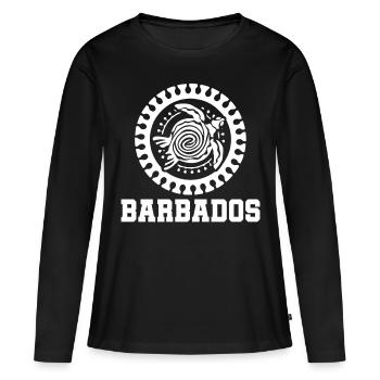 BARBADOS SCHILDKROeTE MEER WASSER - Frauen Premium Bio Langarmshirt - Schwarz - Vorne - Julia (174cm)