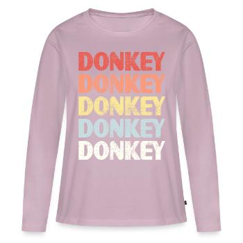 Esel - Frauen Premium Bio Langarmshirt - Altrosa - Vorne - Julia (174cm)
