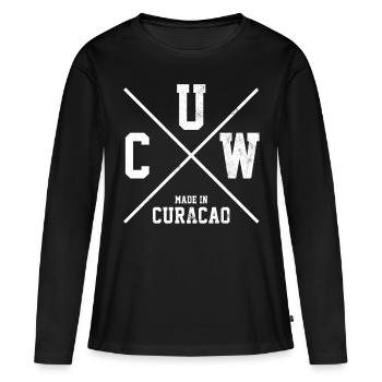 CURACAO CUW - T-shirt manches longues Premium bio Femme - noir - Devant - Julia (174cm)