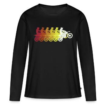 Motocross Motocross - T-shirt manches longues Premium bio Femme - noir - Devant - Julia (174cm)