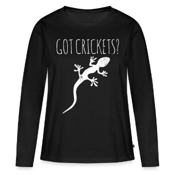 Echse Gecko Besitzer - Frauen Premium Bio Langarmshirt - Schwarz - Vorne - Julia (174cm)