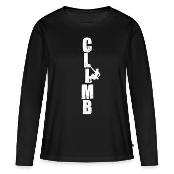 Grimpeur - T-shirt manches longues Premium bio Femme - noir - Devant - Julia (174cm)