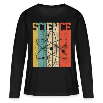 SCIENCE ATOM - T-shirt manches longues Premium bio Femme - noir - Devant - Julia (174cm)