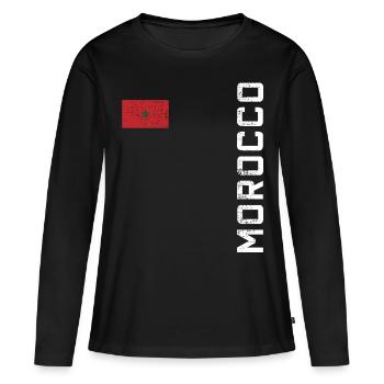 Maroc maroc - T-shirt manches longues Premium bio Femme - noir - Devant - Julia (174cm)