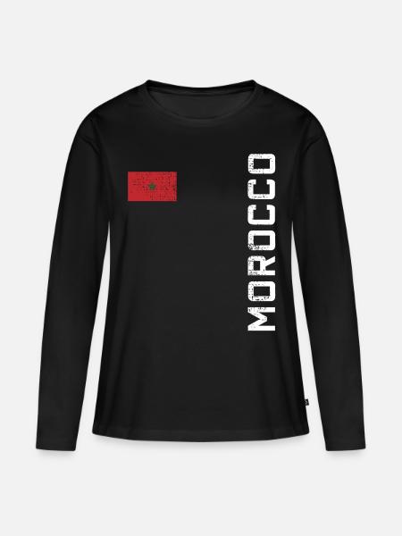 Marokko Marokko - Frauen Premium Bio Langarmshirt - Schwarz