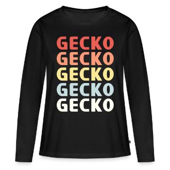 GECKO CHEMISE GECKO - T-shirt manches longues Premium bio Femme - noir - Devant - Julia (174cm)