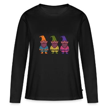 nains - T-shirt manches longues Premium bio Femme - noir - Devant - Julia (174cm)