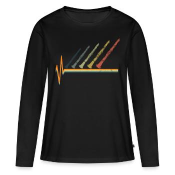Klarinette - Frauen Premium Bio Langarmshirt - Schwarz - Vorne - Julia (174cm)
