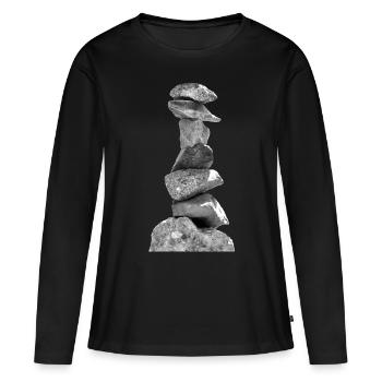Géologie des roches - T-shirt manches longues Premium bio Femme - noir - Devant - Julia (174cm)