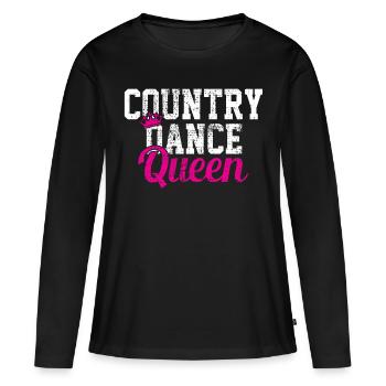 Danse Country Western - T-shirt manches longues Premium bio Femme - noir - Devant - Julia (174cm)