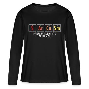 sarcasme - T-shirt manches longues Premium bio Femme - noir - Devant - Julia (174cm)