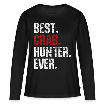 Krabben Jaeger - Frauen Premium Bio Langarmshirt - Schwarz - Vorne - Julia (174cm)