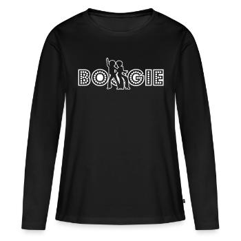 Boogie années 70 disco - T-shirt manches longues Premium bio Femme - noir - Devant - Julia (174cm)