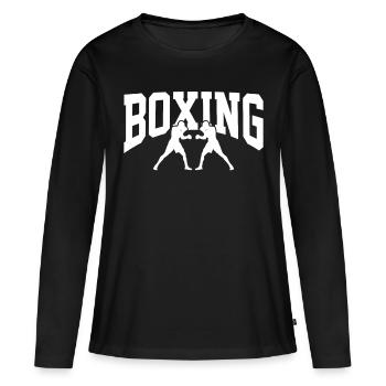 Combat de boxe - T-shirt manches longues Premium bio Femme - noir - Devant - Julia (174cm)