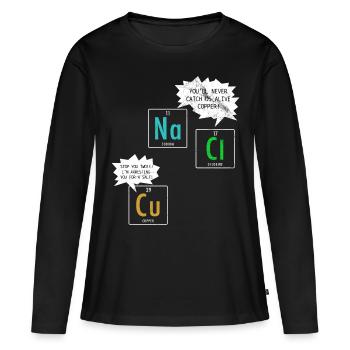Chemie Witz - Frauen Premium Bio Langarmshirt - Schwarz - Vorne - Julia (174cm)