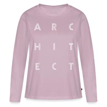 architecte - T-shirt manches longues Premium bio Femme - rose poudré - Devant - Julia (174cm)