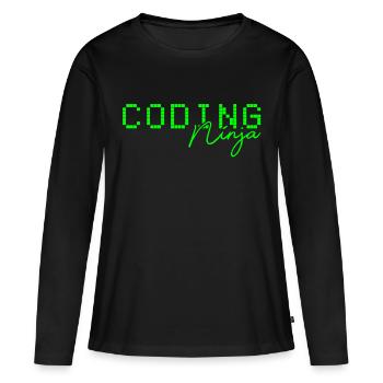 Code Coding Ninja - Women's Premium Organic Long Sleeve Shirt - black - Front - Julia (174cm)