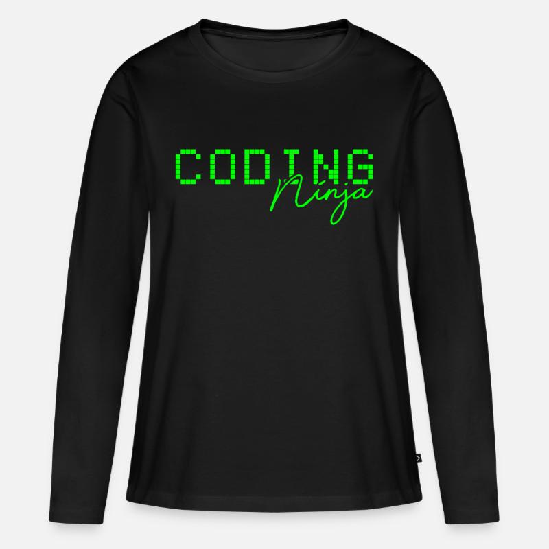 Code codant Ninja - T-shirt manches longues Premium bio Femme - noir