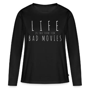 Films Aimer - T-shirt manches longues Premium bio Femme - noir - Devant - Julia (174cm)