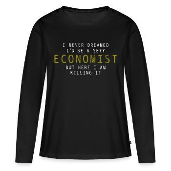 Volkswirt Wirtschaft Oekonomie - Frauen Premium Bio Langarmshirt - Schwarz - Vorne - Julia (174cm)