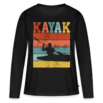 KAYAK KAYAK - T-shirt manches longues Premium bio Femme - noir - Devant - Julia (174cm)