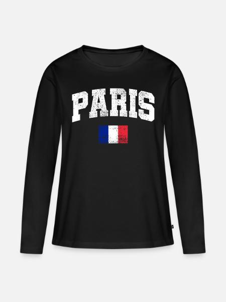 Paris Paris - Frauen Premium Bio Langarmshirt - Schwarz