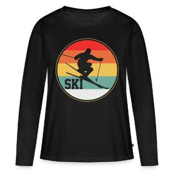 SKI SKI SKI SKI - Women's Premium Organic Long Sleeve Shirt - black - Front - Julia (174cm)