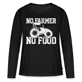 Bauer Bauer Bauer - Frauen Premium Bio Langarmshirt - Schwarz - Vorne - Julia (174cm)
