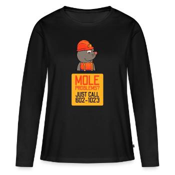 Problèmes de taupe - T-shirt manches longues Premium bio Femme - noir - Devant - Julia (174cm)