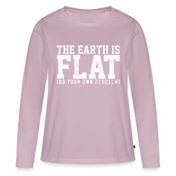 Flat earth theory - Women's Premium Organic Long Sleeve Shirt - dusky pink - Front - Julia (174cm)