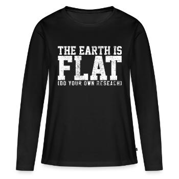 Théorie de la terre plate - T-shirt manches longues Premium bio Femme - noir - Devant - Julia (174cm)