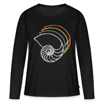 FOSSILES - T-shirt manches longues Premium bio Femme - noir - Devant - Julia (174cm)