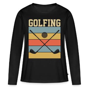 Golf golf - T-shirt manches longues Premium bio Femme - noir - Devant - Julia (174cm)