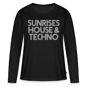 Grâce au soleil Techno Aftern Aftern Aftern - T-shirt manches longues Premium bio Femme - noir - Devant - Julia (174cm)