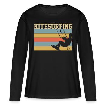 KITESURF KITESURFER - T-shirt manches longues Premium bio Femme - noir - Devant - Julia (174cm)