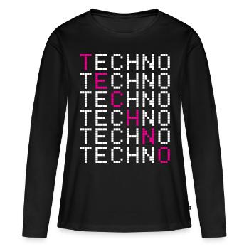 Musique électronique - T-shirt manches longues Premium bio Femme - noir - Devant - Julia (174cm)
