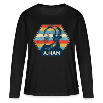 Alexander Hamilton - T-shirt manches longues Premium bio Femme - noir - Devant - Julia (174cm)