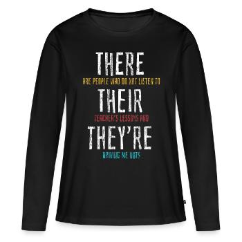 English teacher of grammar - Women's Premium Organic Long Sleeve Shirt - black - Front - Julia (174cm)