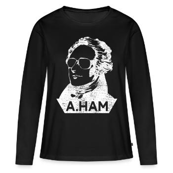 Alexander Hamilton - T-shirt manches longues Premium bio Femme - noir - Devant - Julia (174cm)