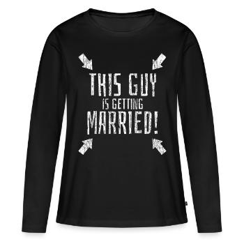 Message de mariage du marié - T-shirt manches longues Premium bio Femme - noir - Devant - Julia (174cm)