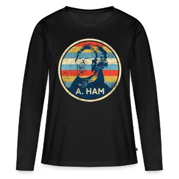 Alexander Hamilton - T-shirt manches longues Premium bio Femme - noir - Devant - Julia (174cm)