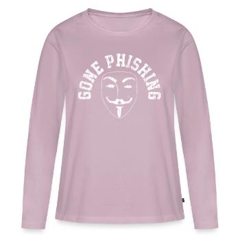Pirates de la cyber-sécurité - T-shirt manches longues Premium bio Femme - rose poudré - Devant - Julia (174cm)