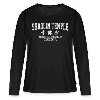 Arts martiaux du temple de Shaolin en Chine - T-shirt manches longues Premium bio Femme - noir - Devant - Julia (174cm)