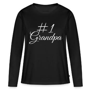 Großvater Nummer eins Opa Vatertag - Frauen Premium Bio Langarmshirt - Schwarz - Vorne - Julia (174cm)