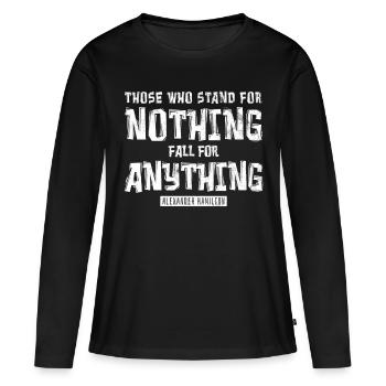 Alexander Hamilton - T-shirt manches longues Premium bio Femme - noir - Devant - Julia (174cm)