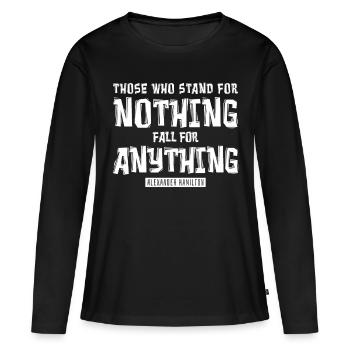 Alexander Hamilton - T-shirt manches longues Premium bio Femme - noir - Devant - Julia (174cm)