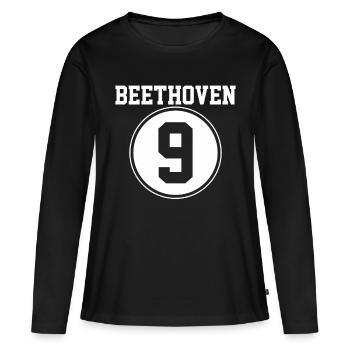 Beethoven - T-shirt manches longues Premium bio Femme - noir - Devant - Julia (174cm)