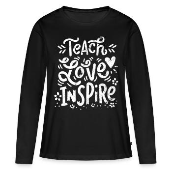 professeur - T-shirt manches longues Premium bio Femme - noir - Devant - Julia (174cm)